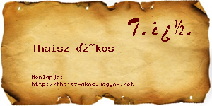 Thaisz Ákos névjegykártya