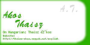 akos thaisz business card